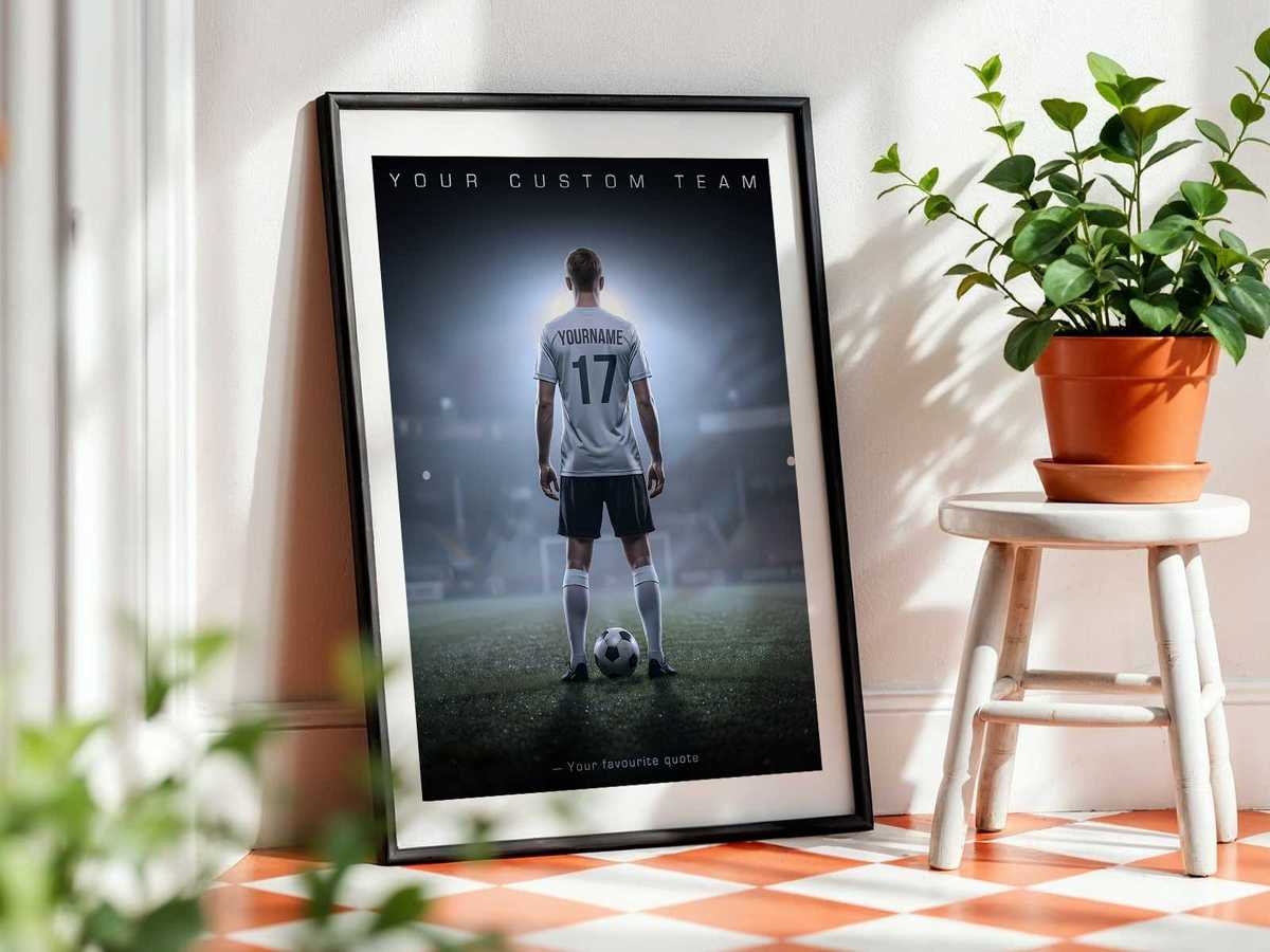 Poster idea for coach and family appreciation gifts showing signed team photo area and custom thank-you message