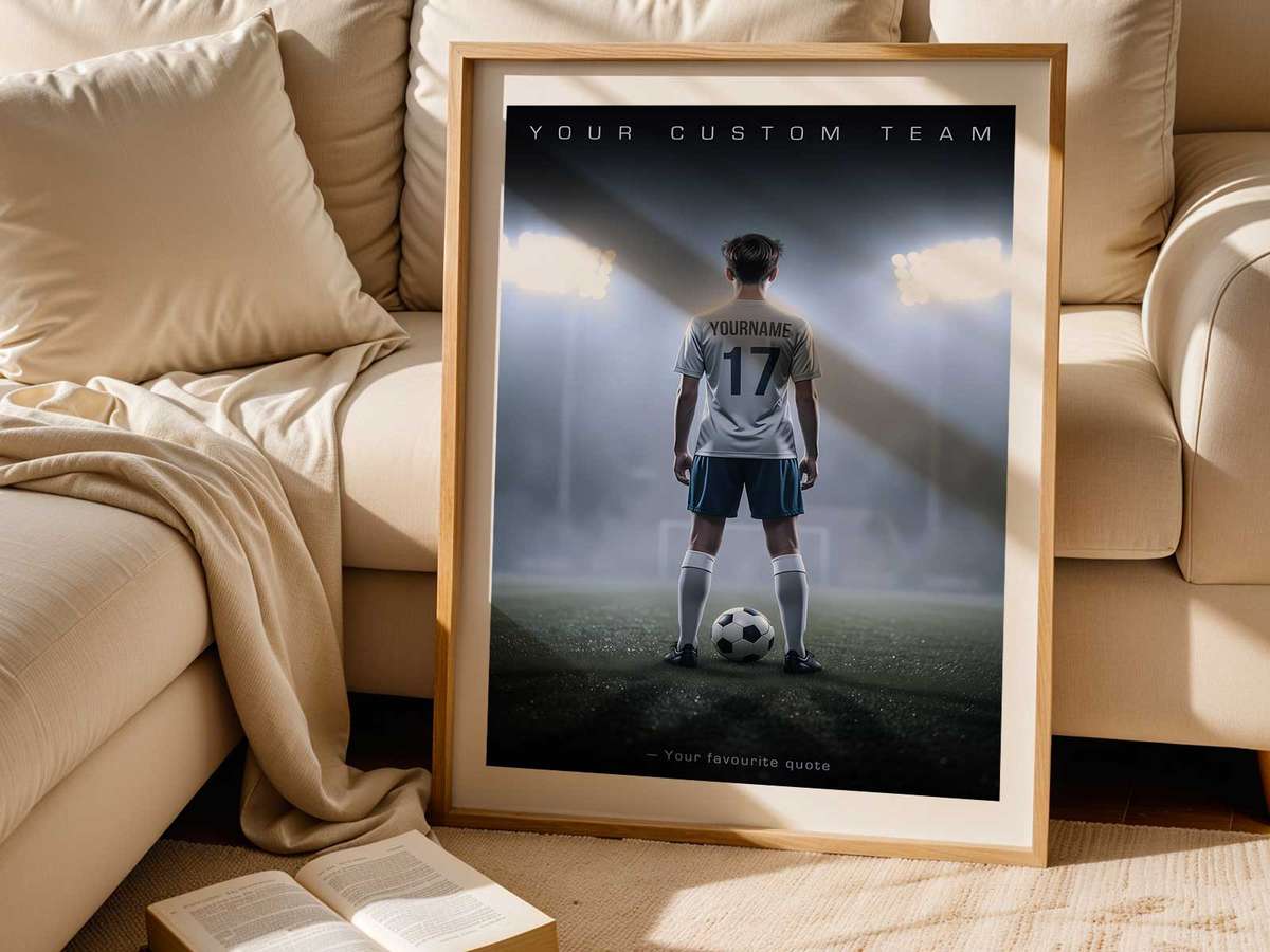 Coach reacting with quiet surprise and appreciation as the team unveils a simple, well-designed visual keepsake