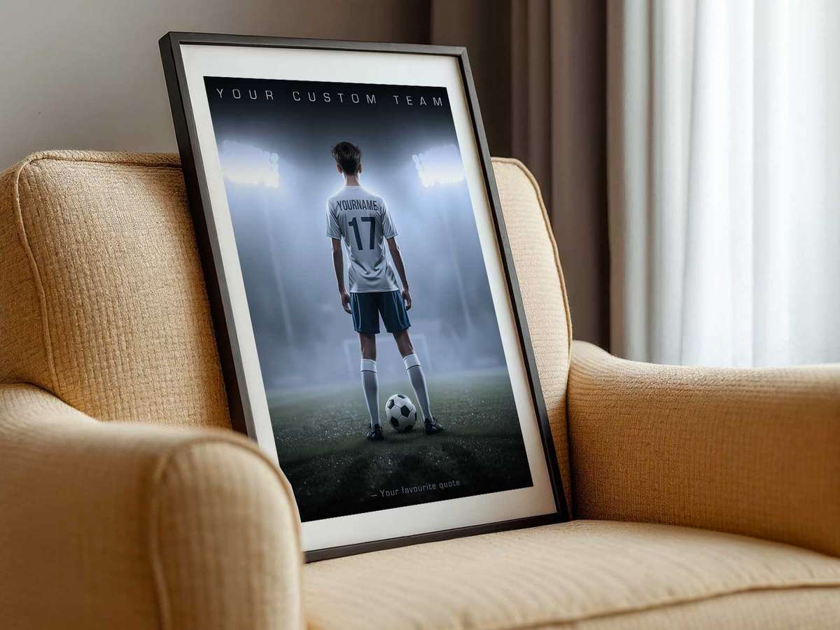 Expressive wall art centered on Cool soccer with a energetic atmosphere