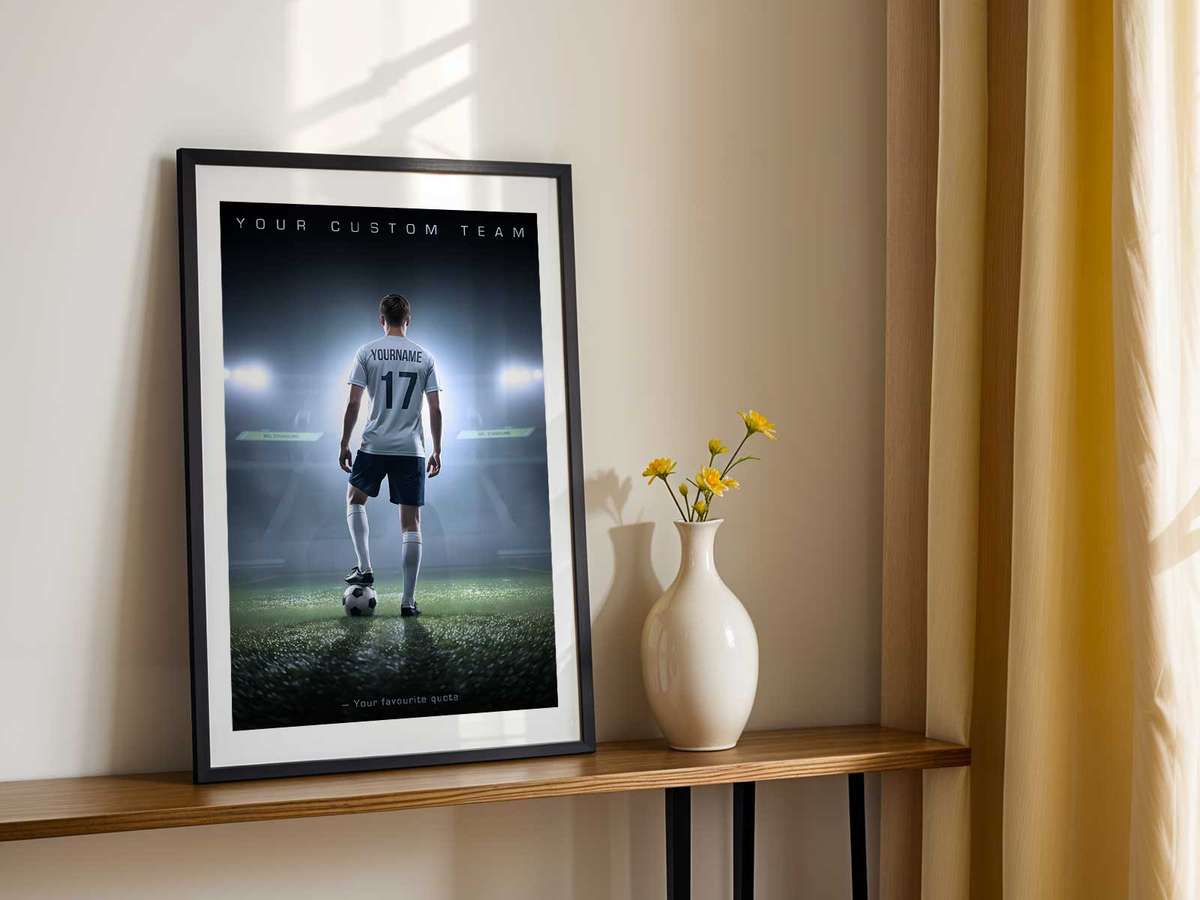 Gallery-style Football Coach Gift Ideas artwork with stylized details for home office decor