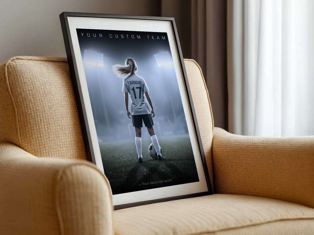 How to Integrate a Custom Soccer into a Child’s or Teen’s Bedroom… poster combining decisive action with strong match-day character inspired by practical stylish ways use poster in