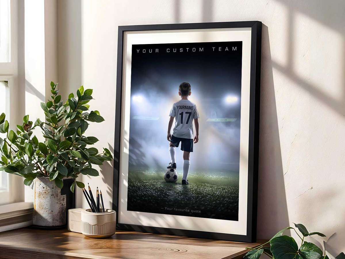 Full poster with player roster arranged in neat columns for easy reading and balanced design