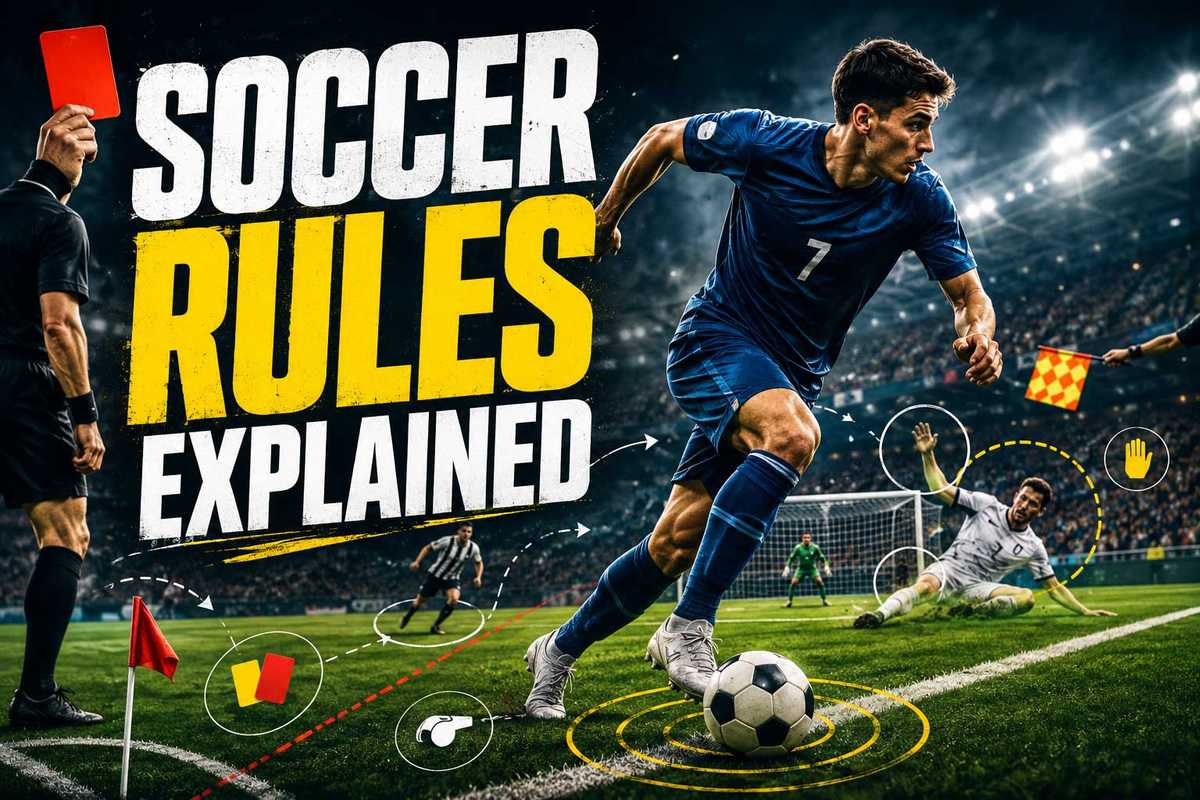 A full soccer pitch from above showing halfway line, center circle, penalty areas, goal lines, and corner arcs